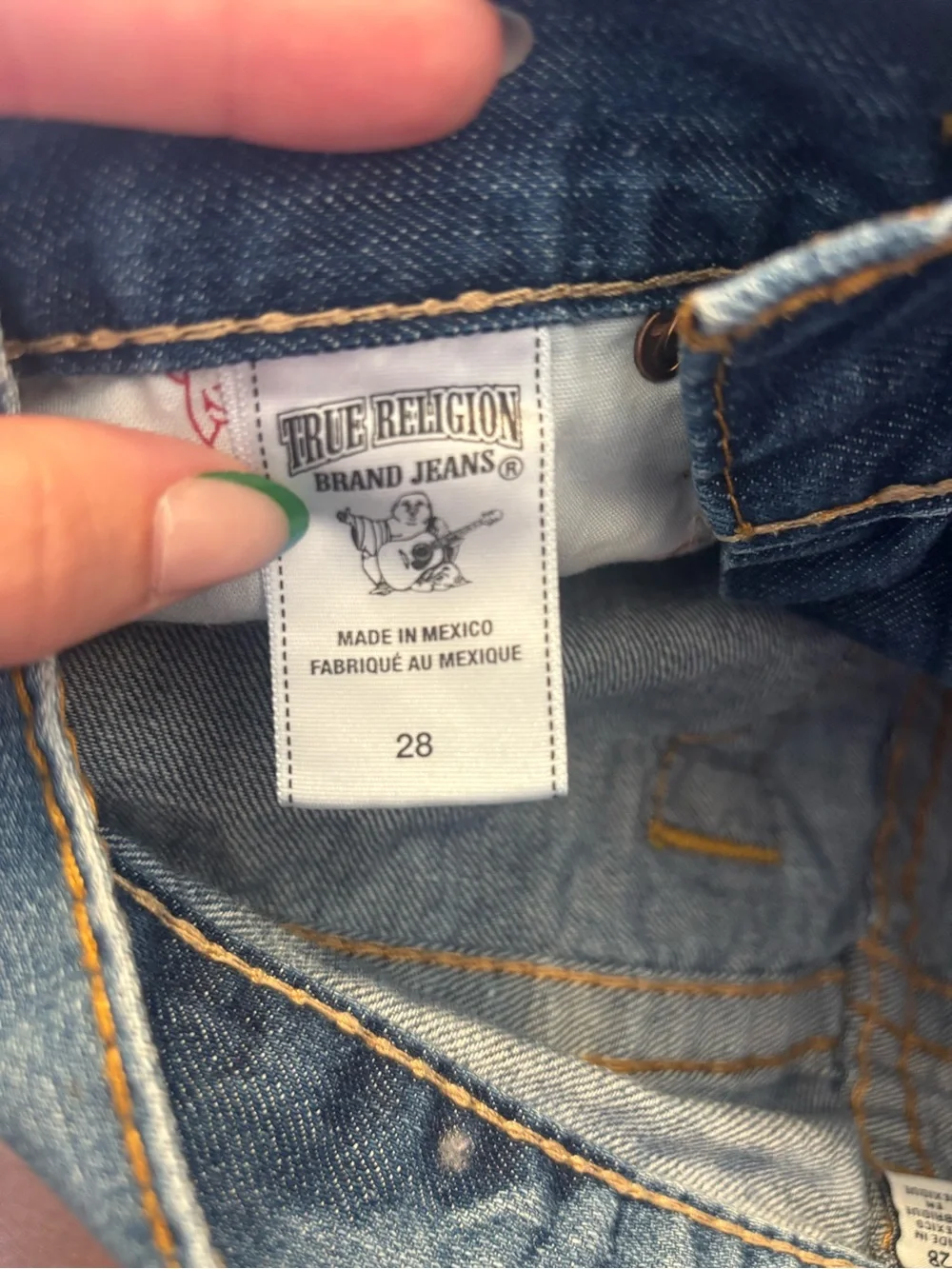 True Religion Men's Two-Tone Blue Straight Jeans